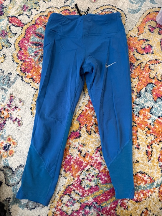 Nike Pants - Nike Royal Blue Mid-Rise Performance Leggings with Swoosh